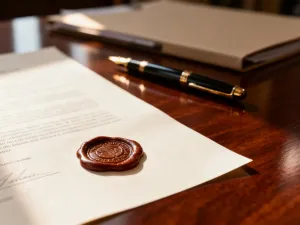 Smartfon z otwartym portalem podatkowym oraz formularz na biurku, symbolizujące proces sprawdzania statusu zwrotu podatku.